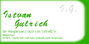 istvan gulrich business card